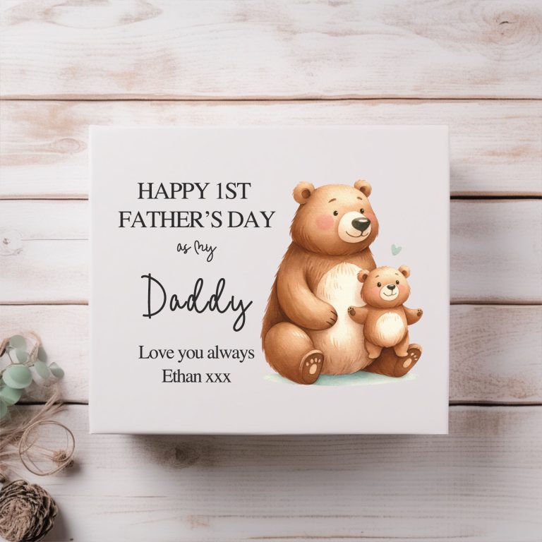 Personalised Bears Happy 1st Fathers Day As My Magnetic Box