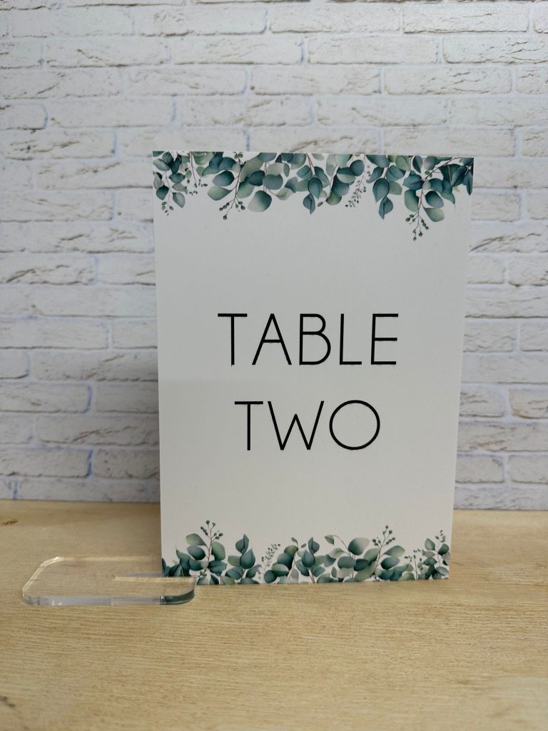 Classic Eucalyptus Wedding Table Number