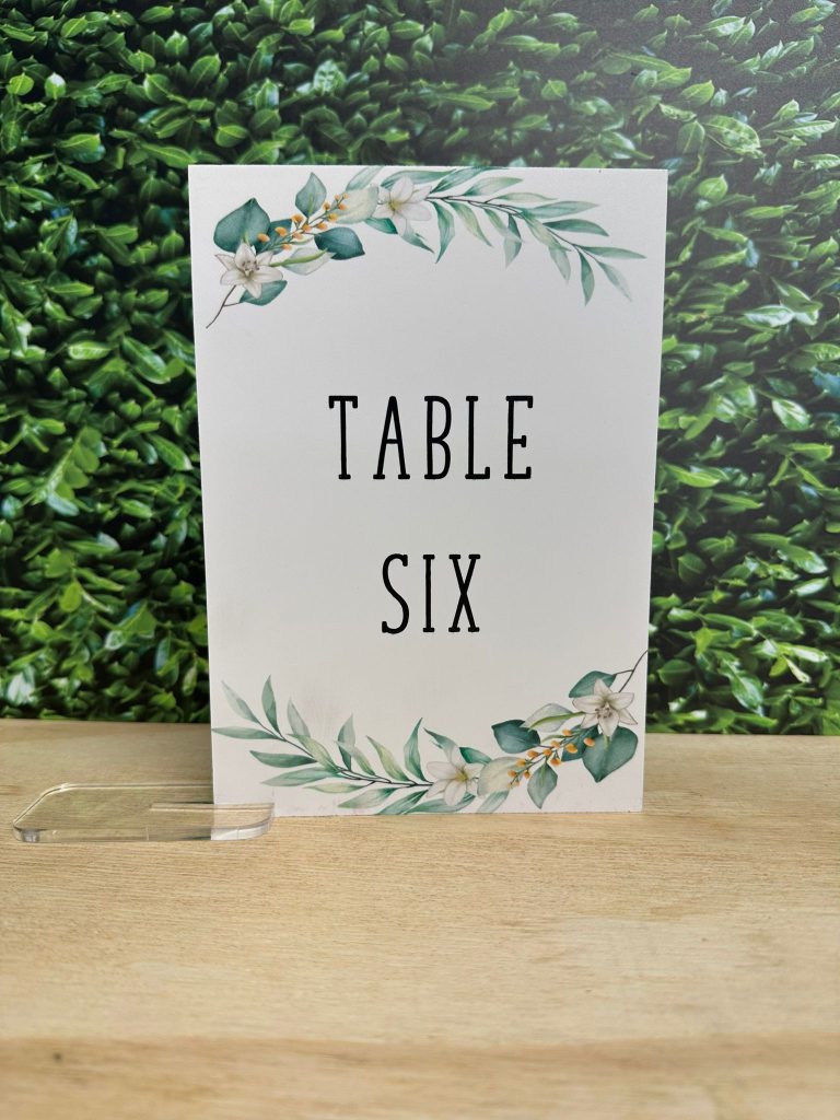 Beautiful Greenery Wedding Table Numbers