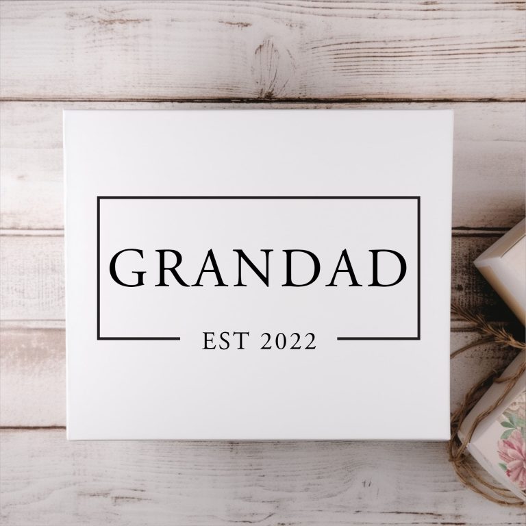 Personalised Square EST Fathers Day Magnetic Box