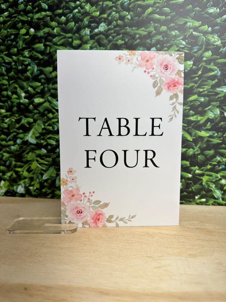 Light Pink Roses Wedding Table Numbers