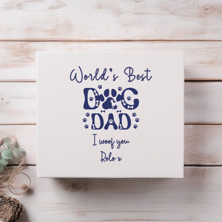 Personalised Words Best Dog Dad Magnetic Box