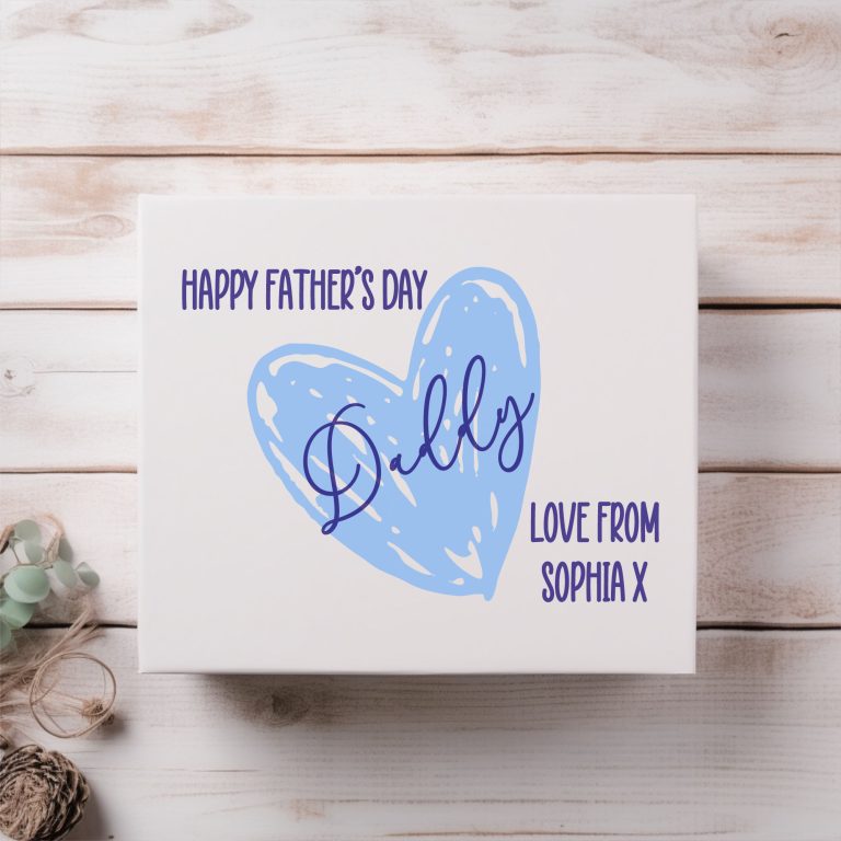 Personalised Blue Heart Magnetic Box