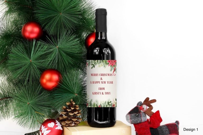Personalised Christmas Wine Label