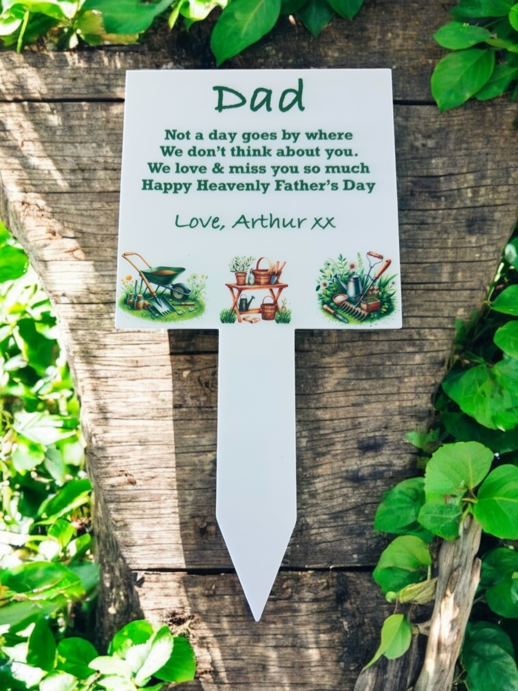 Father's day grave marker - Acrylico