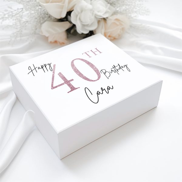 Personalised Glitter birthday Magnetic Box