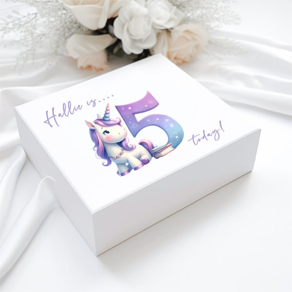 Personalised Unicorn birthday Magnetic Box